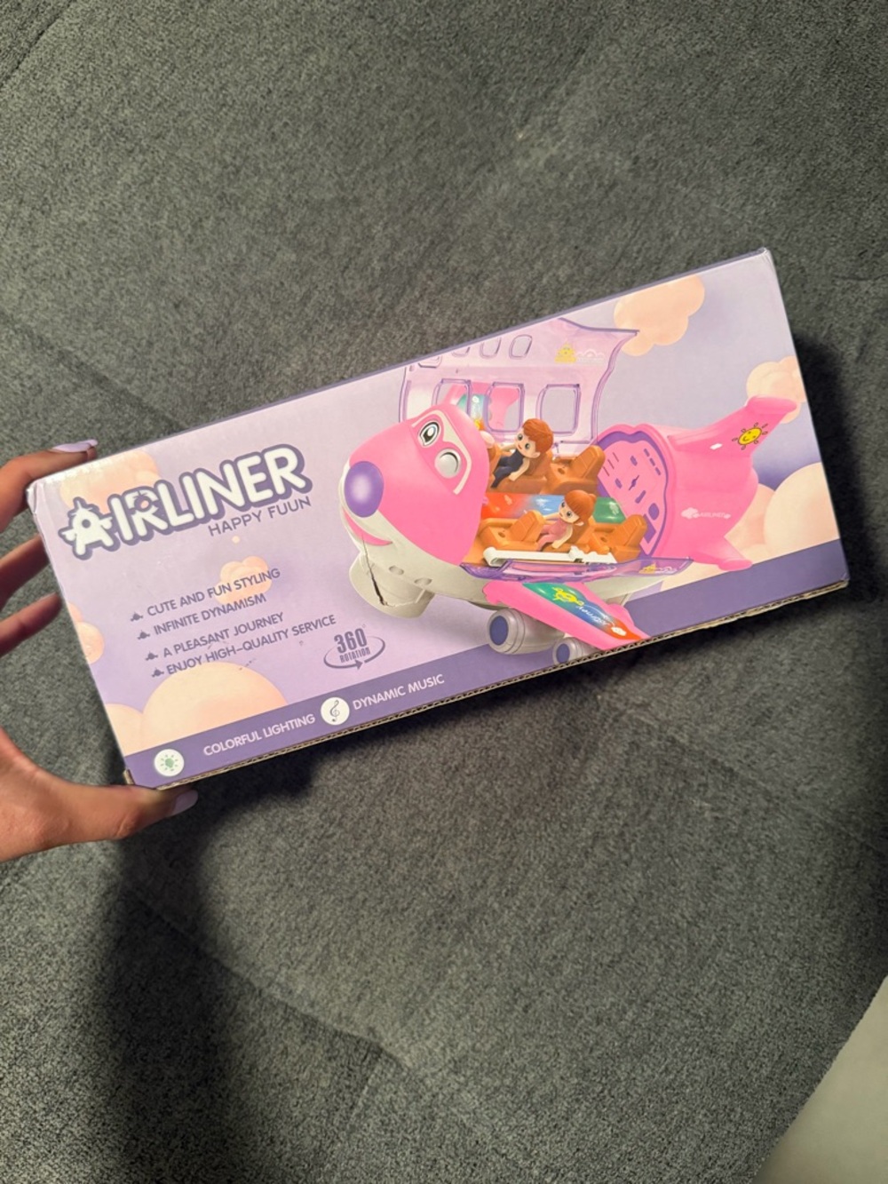 Pink Toy Airplane with Lights & Music